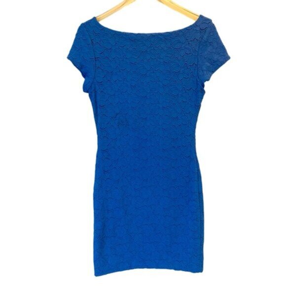 Anthropologie Pina and Needles | Blue Floral Print Textured Dress Size L - Picture 2 of 9